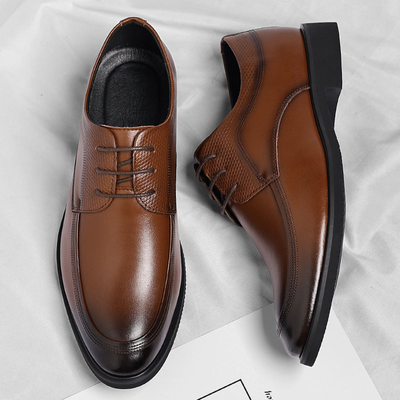 Herren Schnürschuhe elegantes Leder glänzend bequem atmungsaktiv