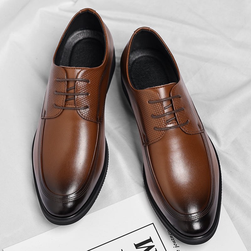 Herren Schnürschuhe elegantes Leder glänzend bequem atmungsaktiv