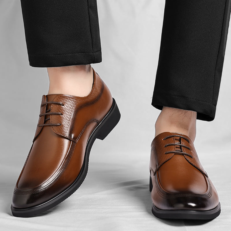 Herren Schnürschuhe elegantes Leder glänzend bequem atmungsaktiv