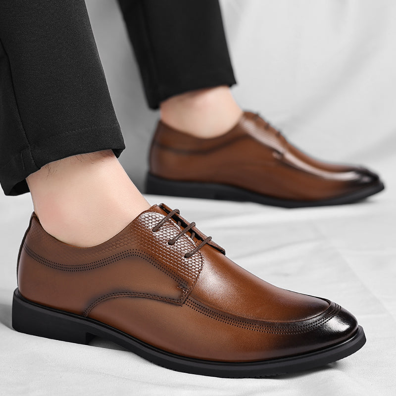 Herren Schnürschuhe elegantes Leder glänzend bequem atmungsaktiv