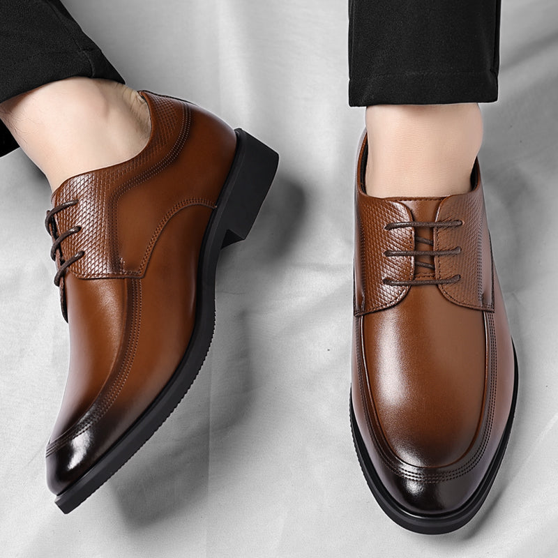 Herren Schnürschuhe elegantes Leder glänzend bequem atmungsaktiv