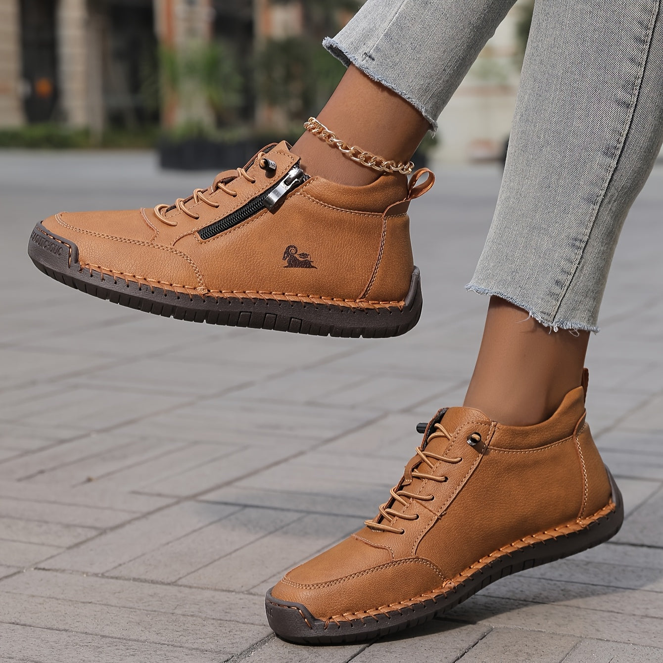 Herren Freizeitschuhe Reißverschluss Slip-gepolstert, fest flexibel bequem