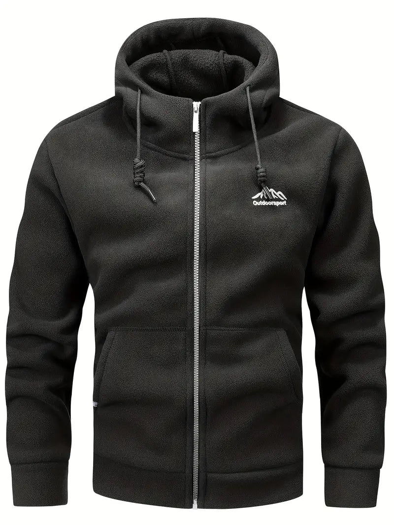 Herren Kapuzenpullover Reißverschluss Fleece Regular Fit Langarm Kängurutaschen Freizeit Hoodie warm