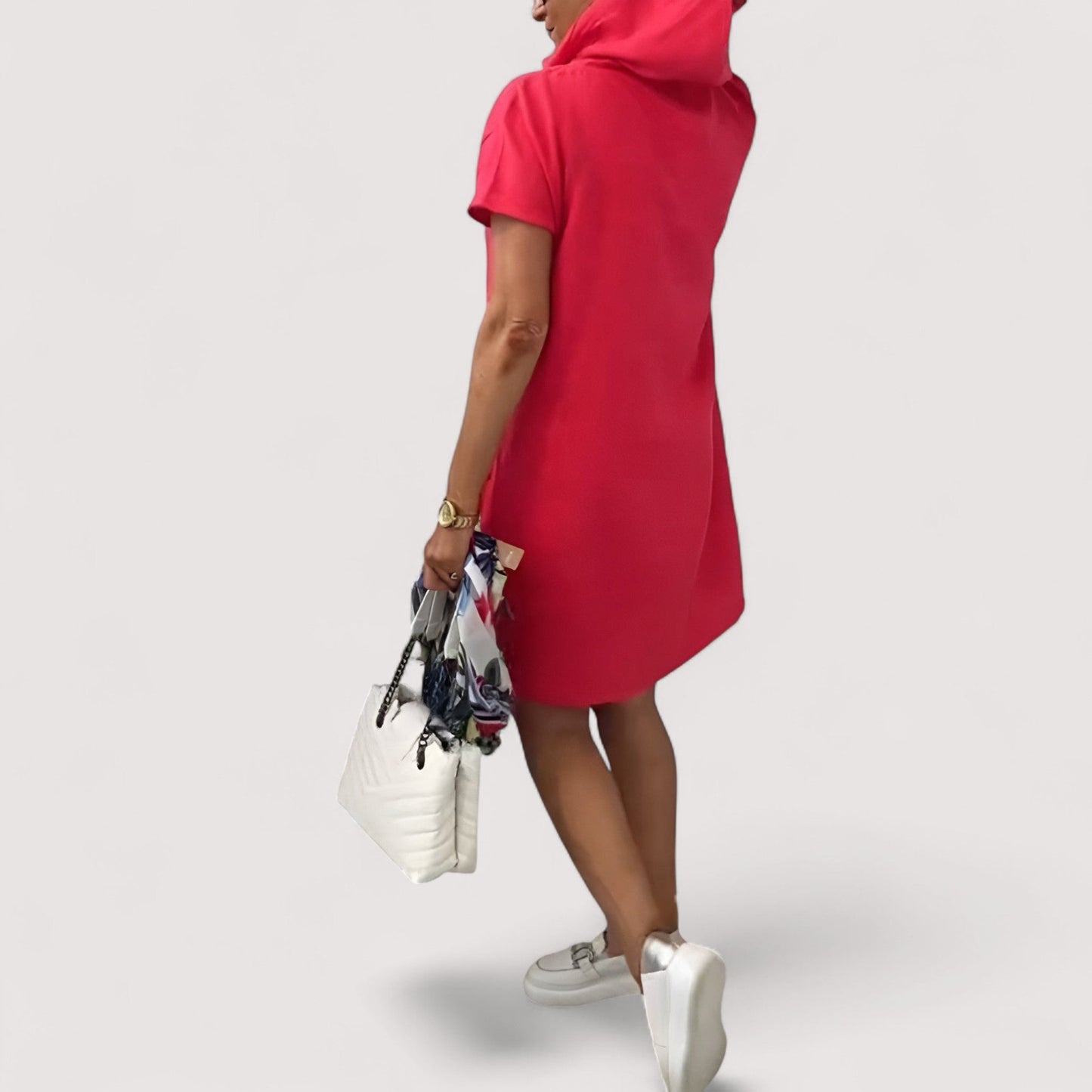 Damen Kapuzenkleid bequem lässig locker vielseitig