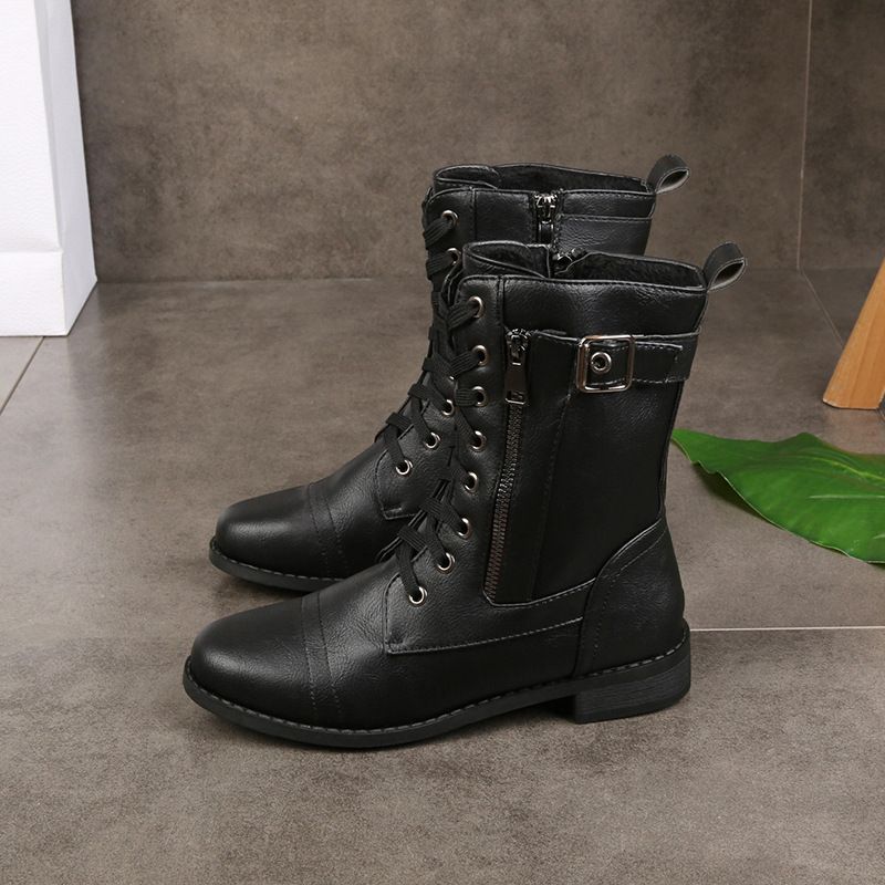 Damen Schnürstiefel Reißverschluss rutschfest langlebig bequem vielseitig