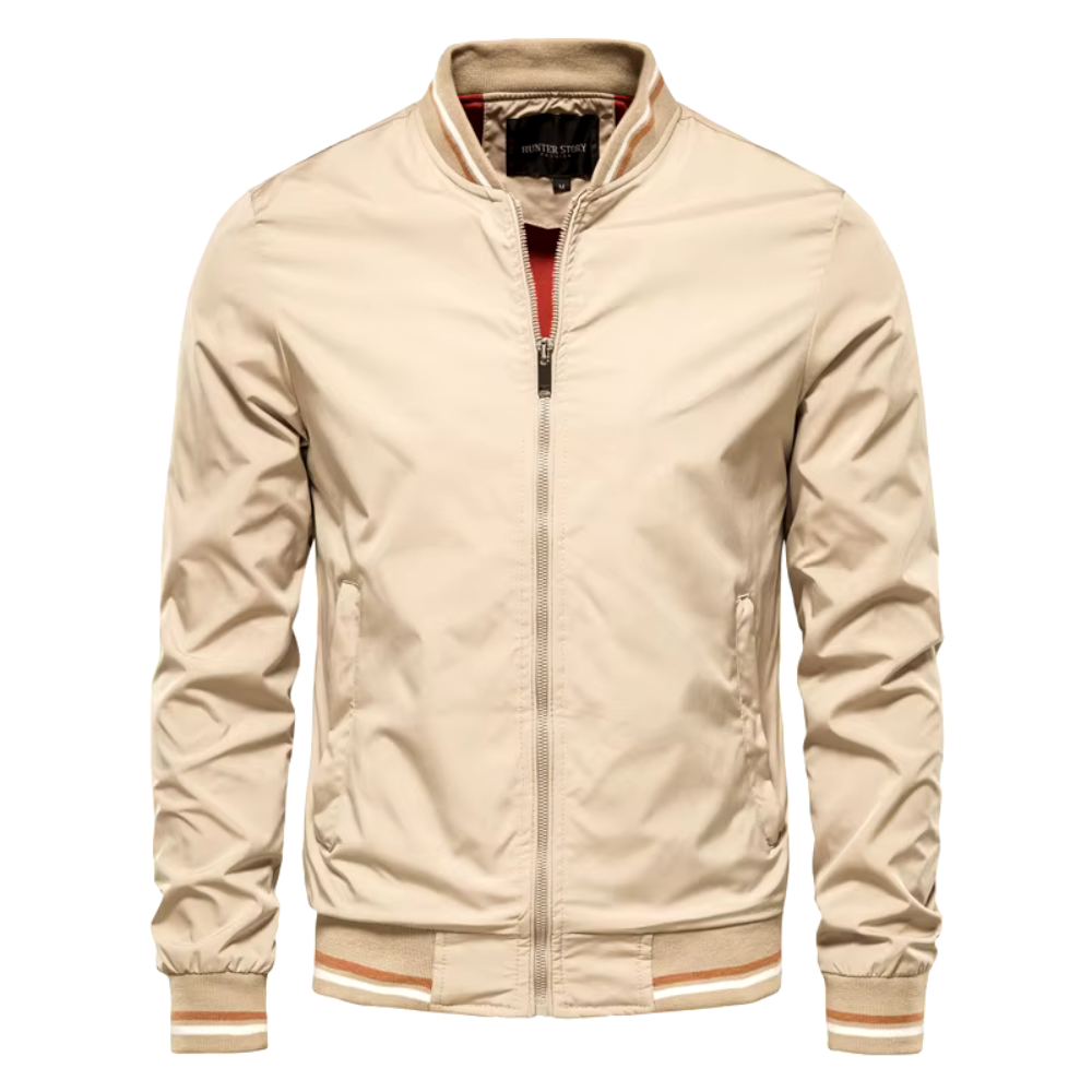 Herren Freizeitjacke Regular Fit Langarm Reißverschluss Einfarbig Leicht Outdoor Übergangsjacke Casual