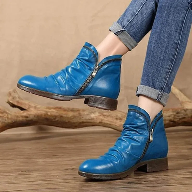 Damen Stiefeletten orthopädischer Reißverschluss rutschfest flexibel, bequem