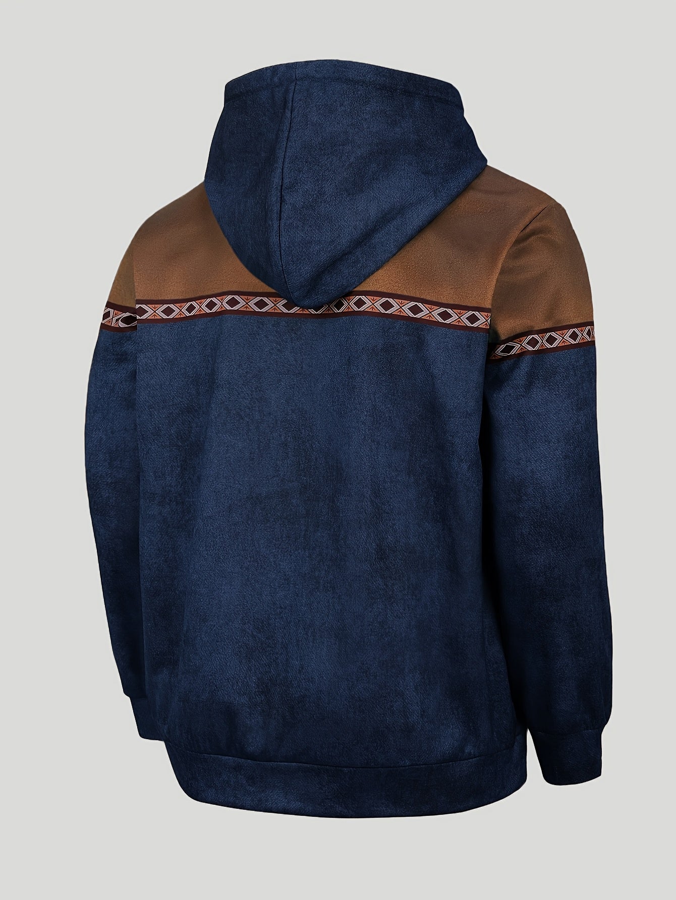 Herren Hoodie Langarm Kapuze Halber Reißverschluss Regular Fit Muster Freizeit Pullover