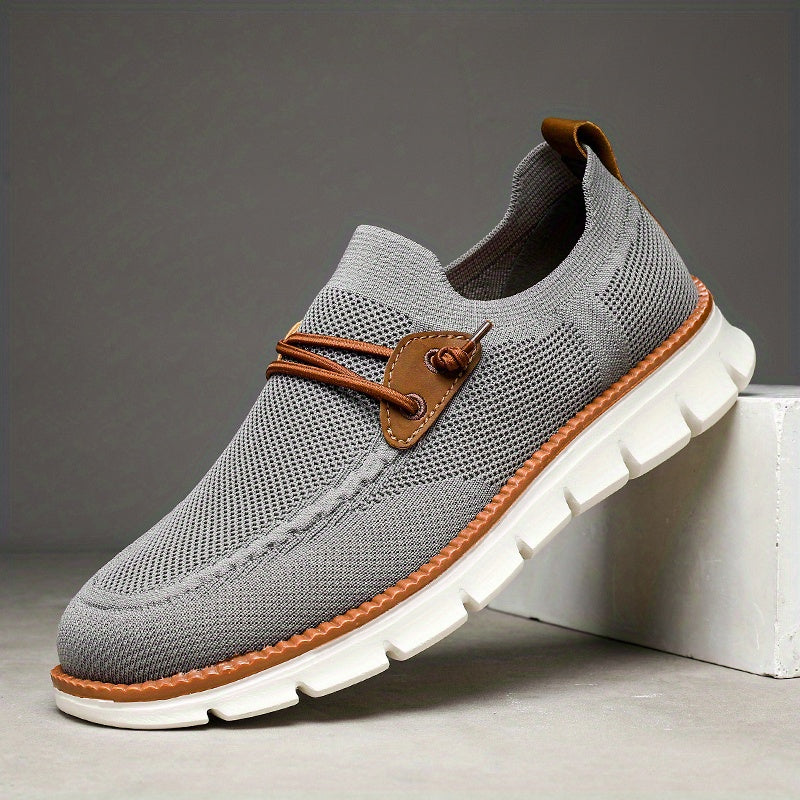 Herren Sneaker Slip-On leicht atmungsaktiv rutschfest flexible Sohle Alltag Büro Freizeit Schuhe