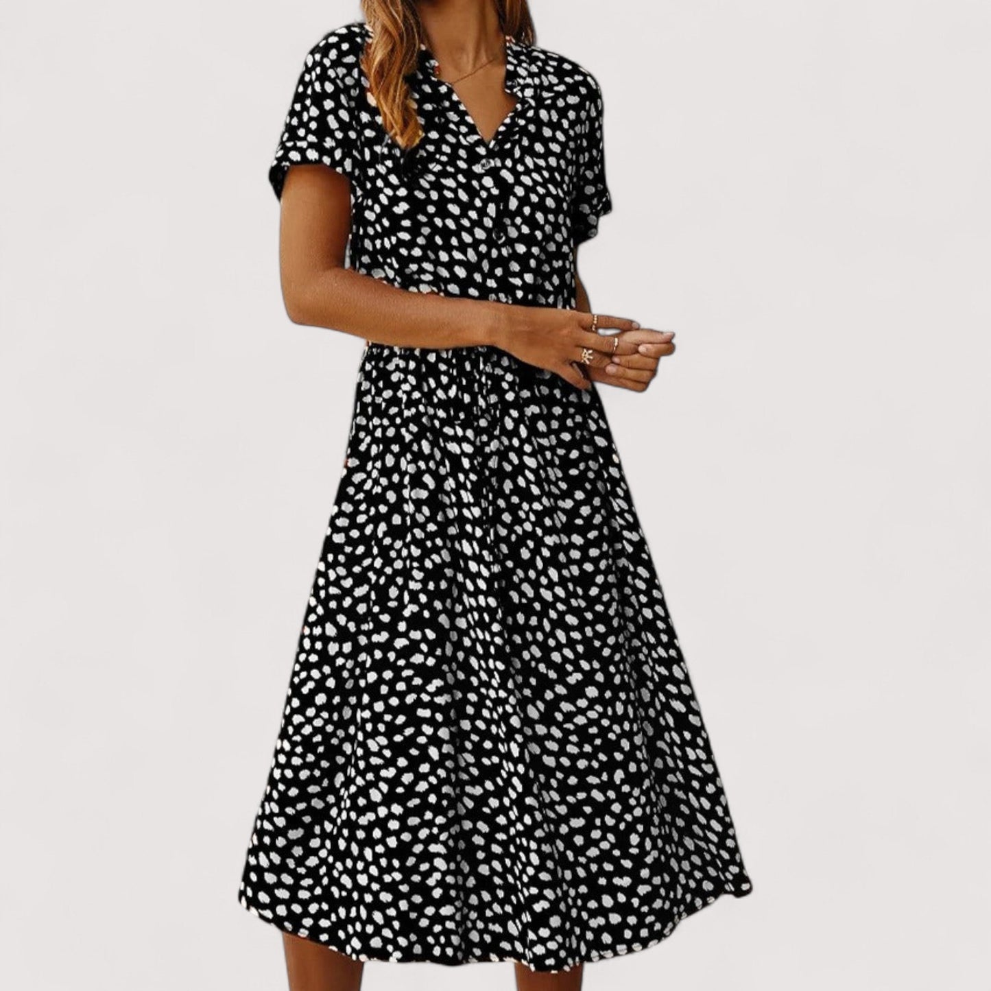 Damen Sommerkleid gemustert locker Passform leicht atmungsaktiv vielseitig bequem