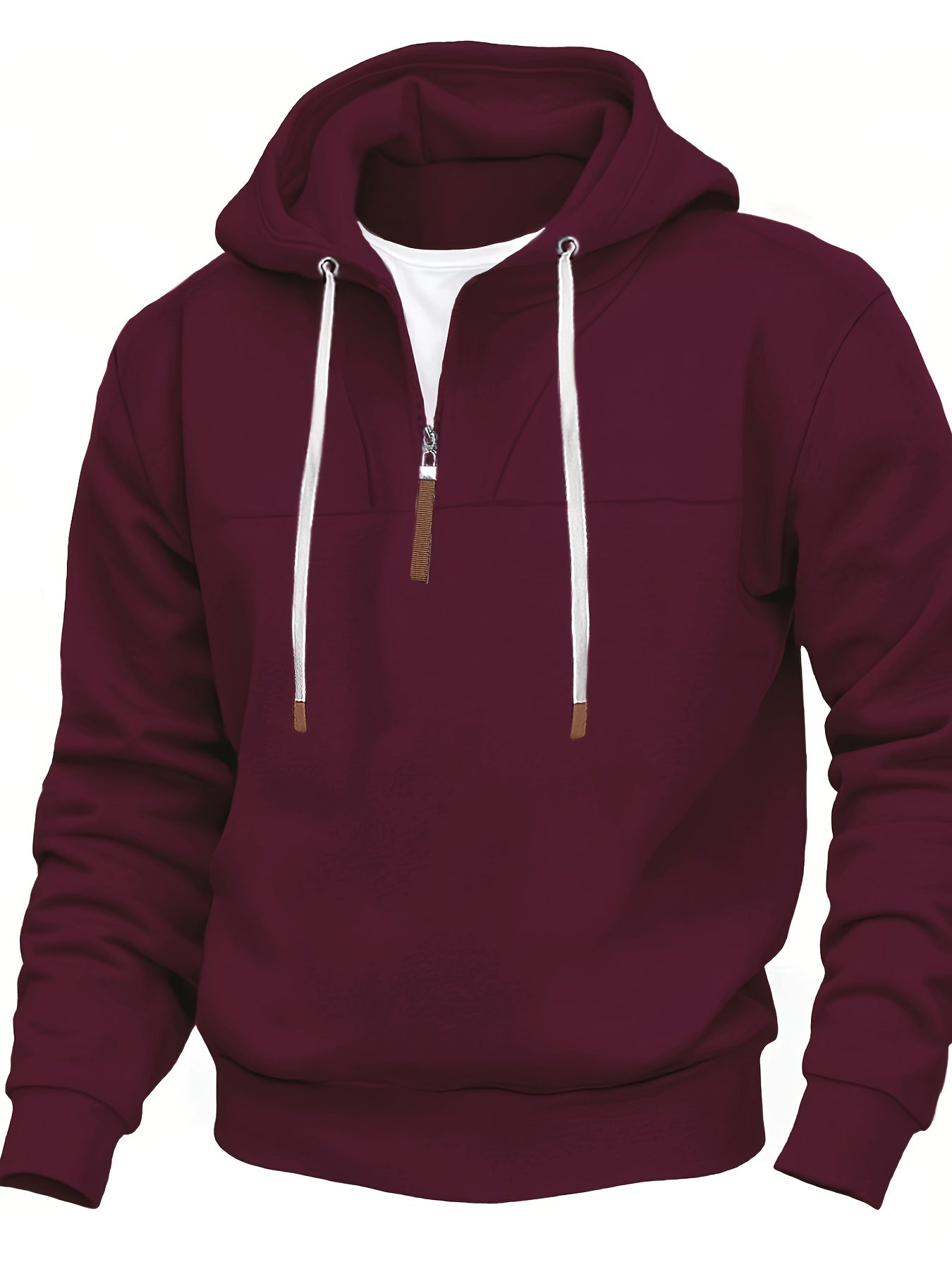 Herren Kapuzenpullover Cape Stil halber Reißverschluss locker geschnitten bequem