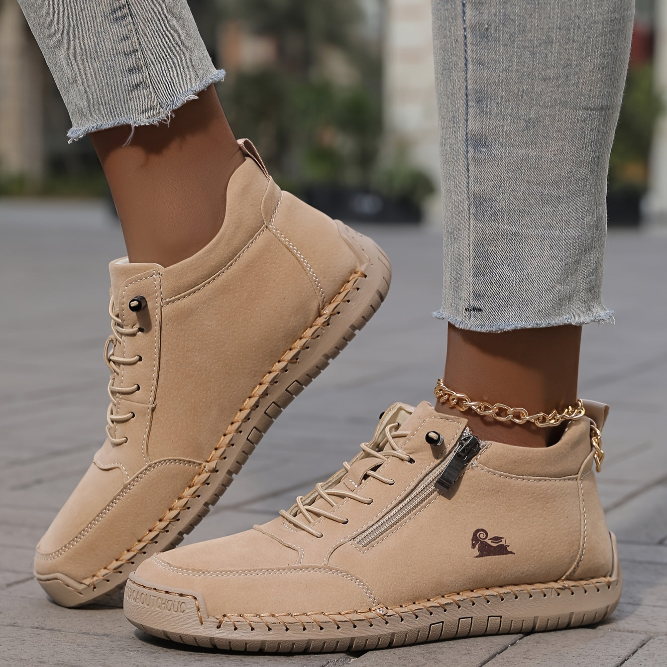 Herren Freizeitschuhe Reißverschluss Slip-gepolstert, fest flexibel bequem