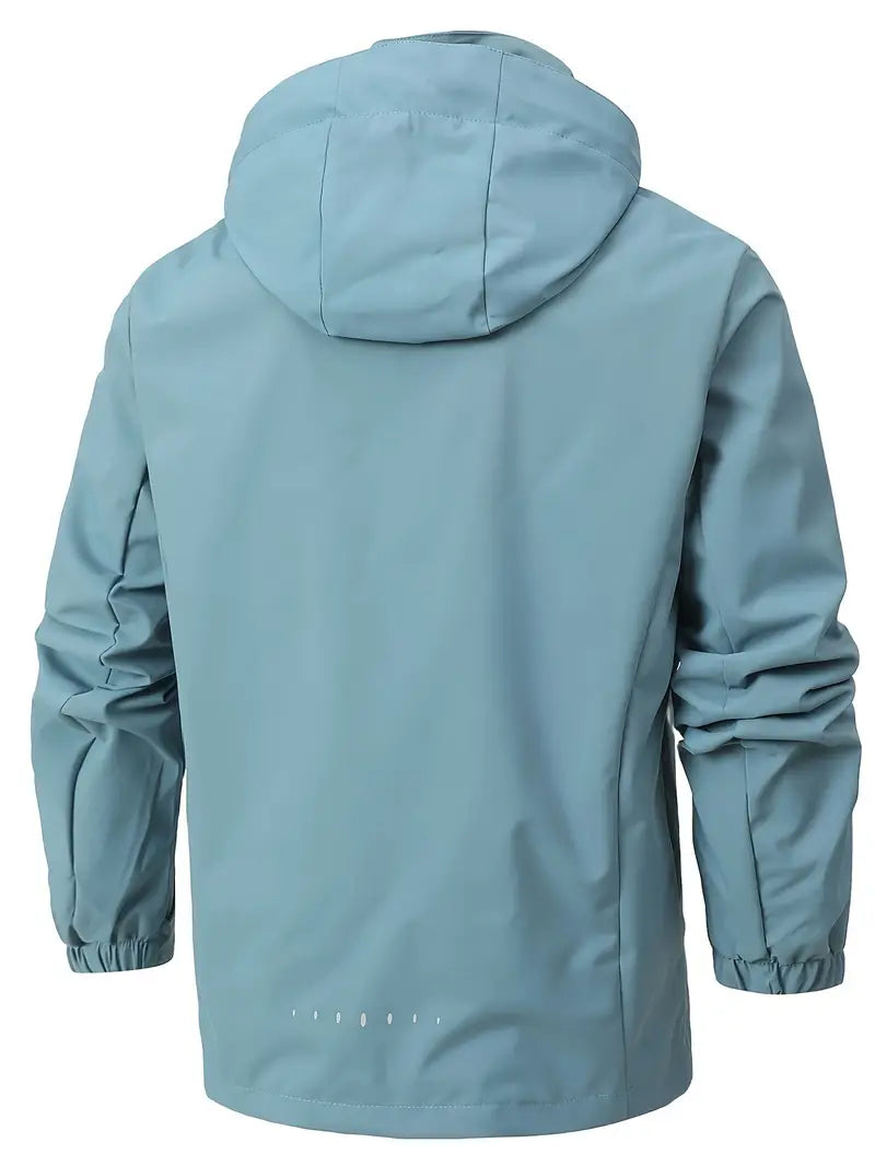 Herren Regenmantel Regular Fit Wasserdicht Leicht Atmungsaktiv Kapuze Alltag Outdoor Freizeit