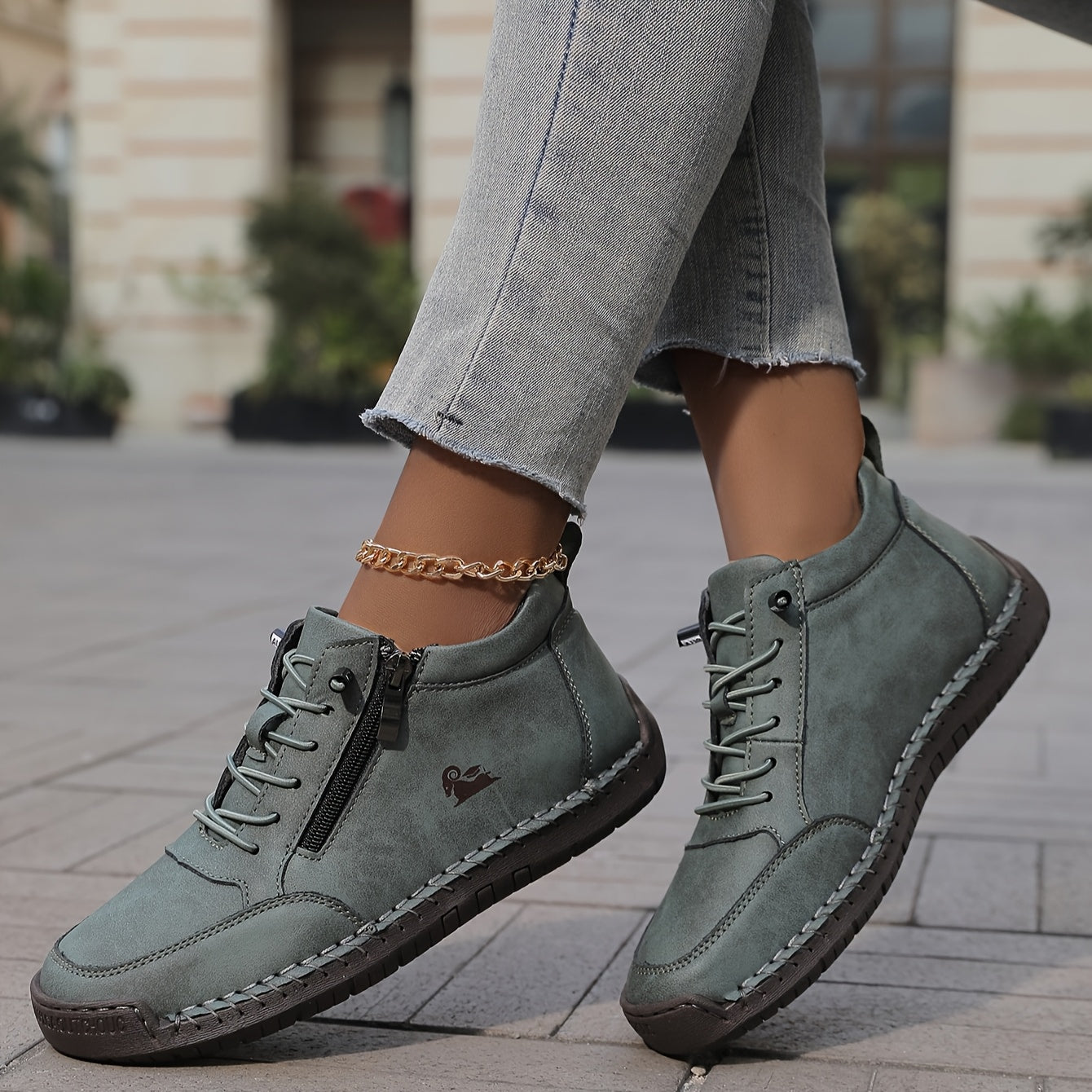 Herren Freizeitschuhe Reißverschluss Slip-gepolstert, fest flexibel bequem