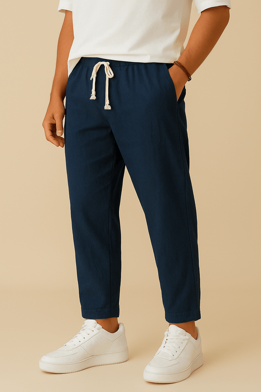 WILHELM | Herren Sommerhose mit Leinenstil und luftiger Webart