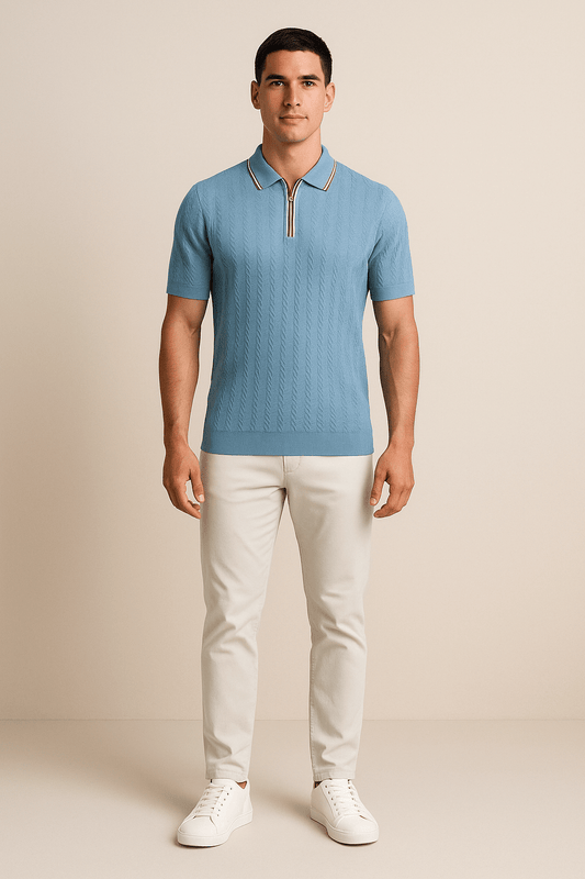 WILHELM | Herren Strick-Poloshirt für Sommer und Büro