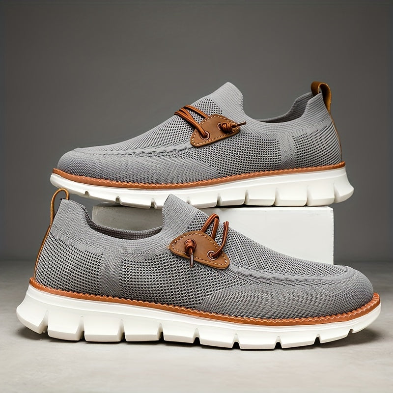 Herren Sneaker Slip-On leicht atmungsaktiv rutschfest flexible Sohle Alltag Büro Freizeit Schuhe