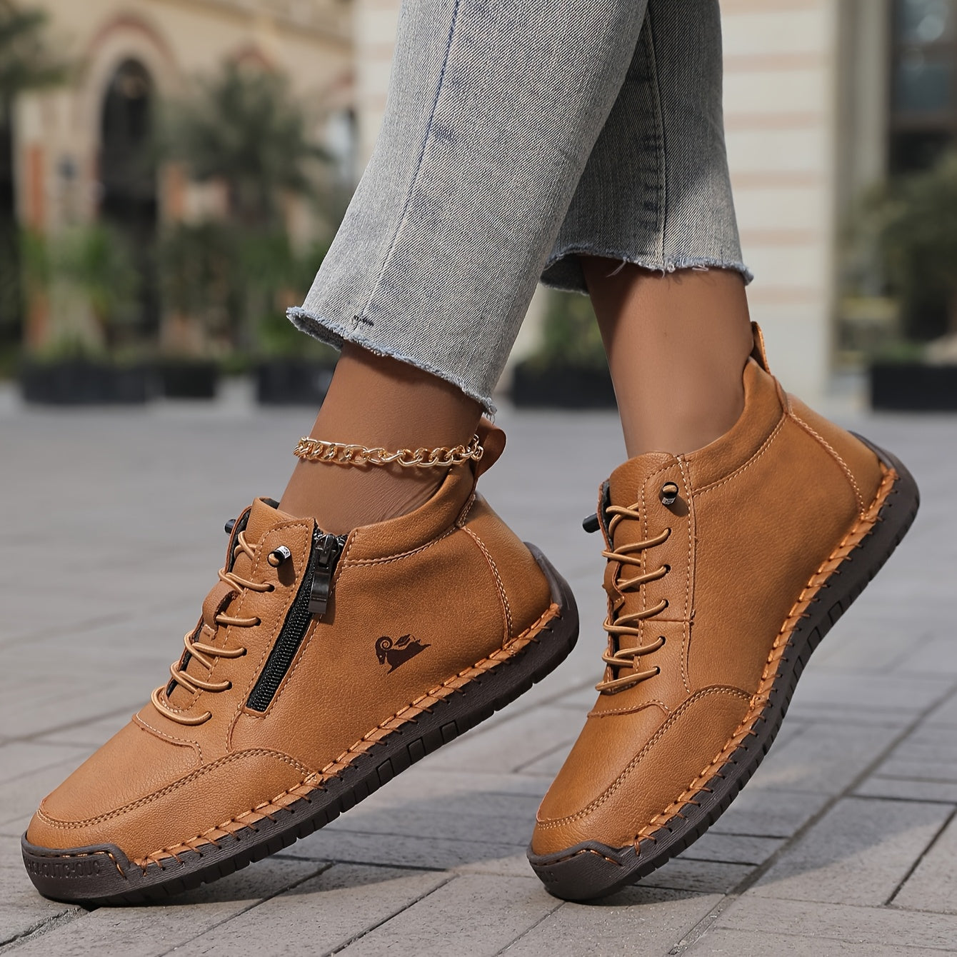 Herren Freizeitschuhe Reißverschluss Slip-gepolstert, fest flexibel bequem