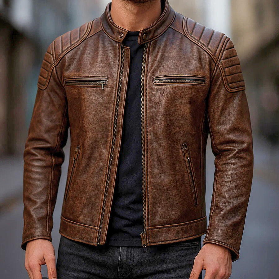 Herren Jacke Regular Fit Strukturiert Reißverschluss Warm Futter Alltag Business Casual Zeitlos Robust