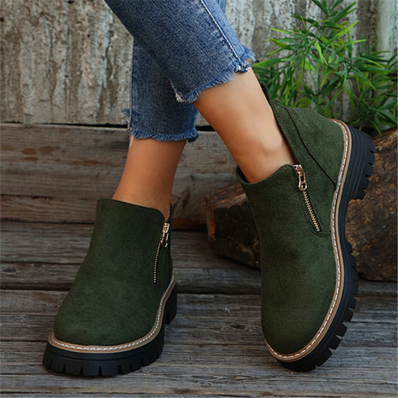 Damenstiefel Reißverschluss-Außensohle ist rutschfest und bequem im Chelsea-Stil