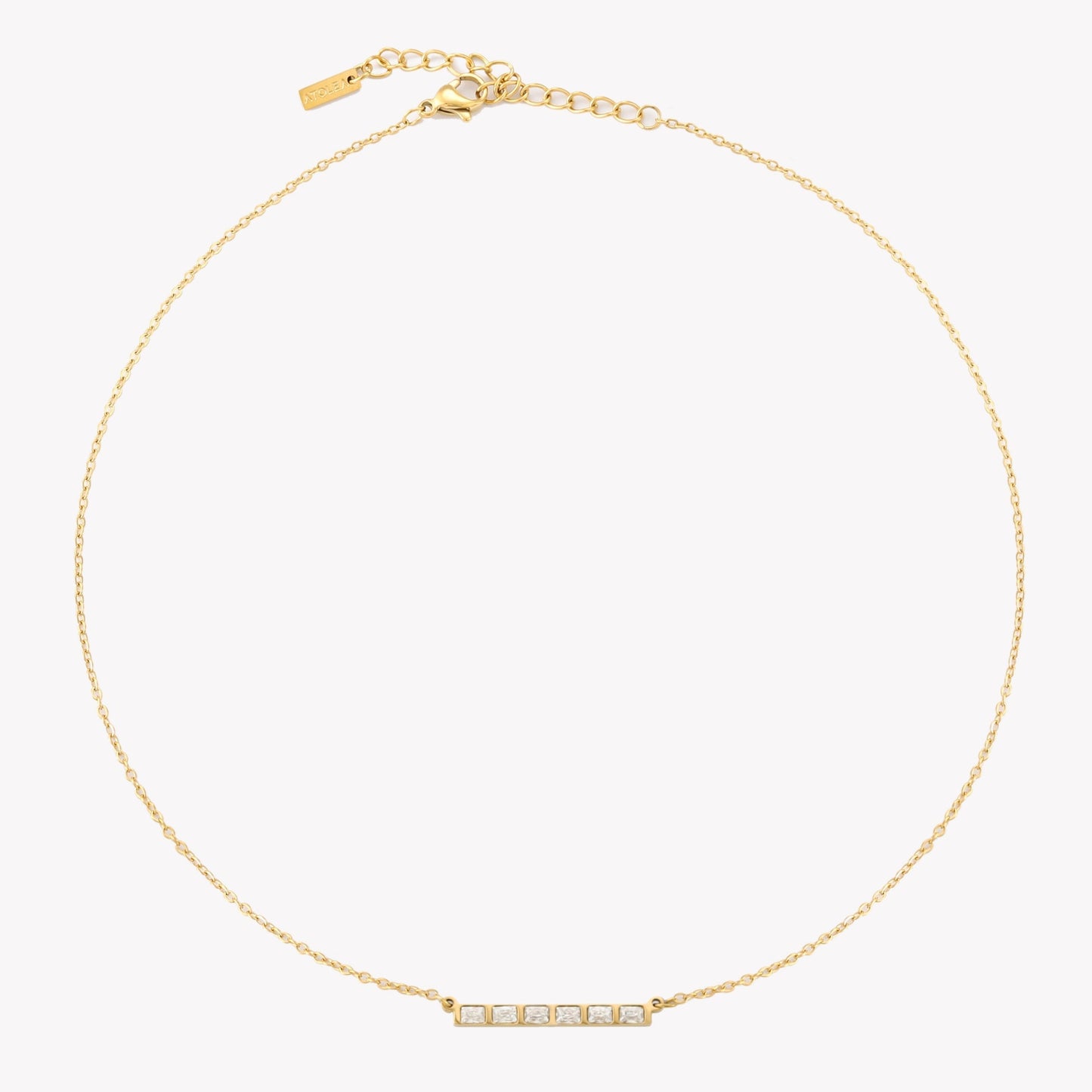 Damen Choker mit Baguette Zirkon Steinen aus Edelstahl