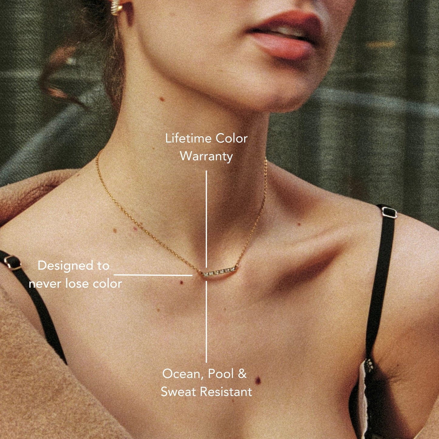Damen Choker mit Baguette Zirkon Steinen aus Edelstahl