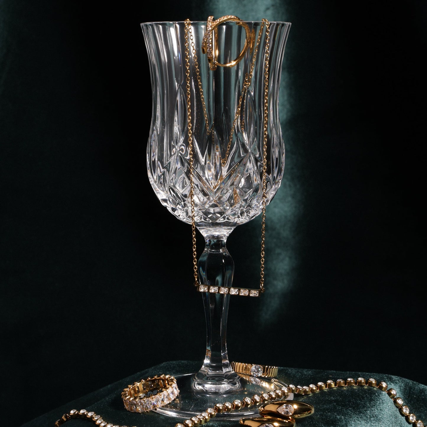 Damen Choker mit Baguette Zirkon Steinen aus Edelstahl