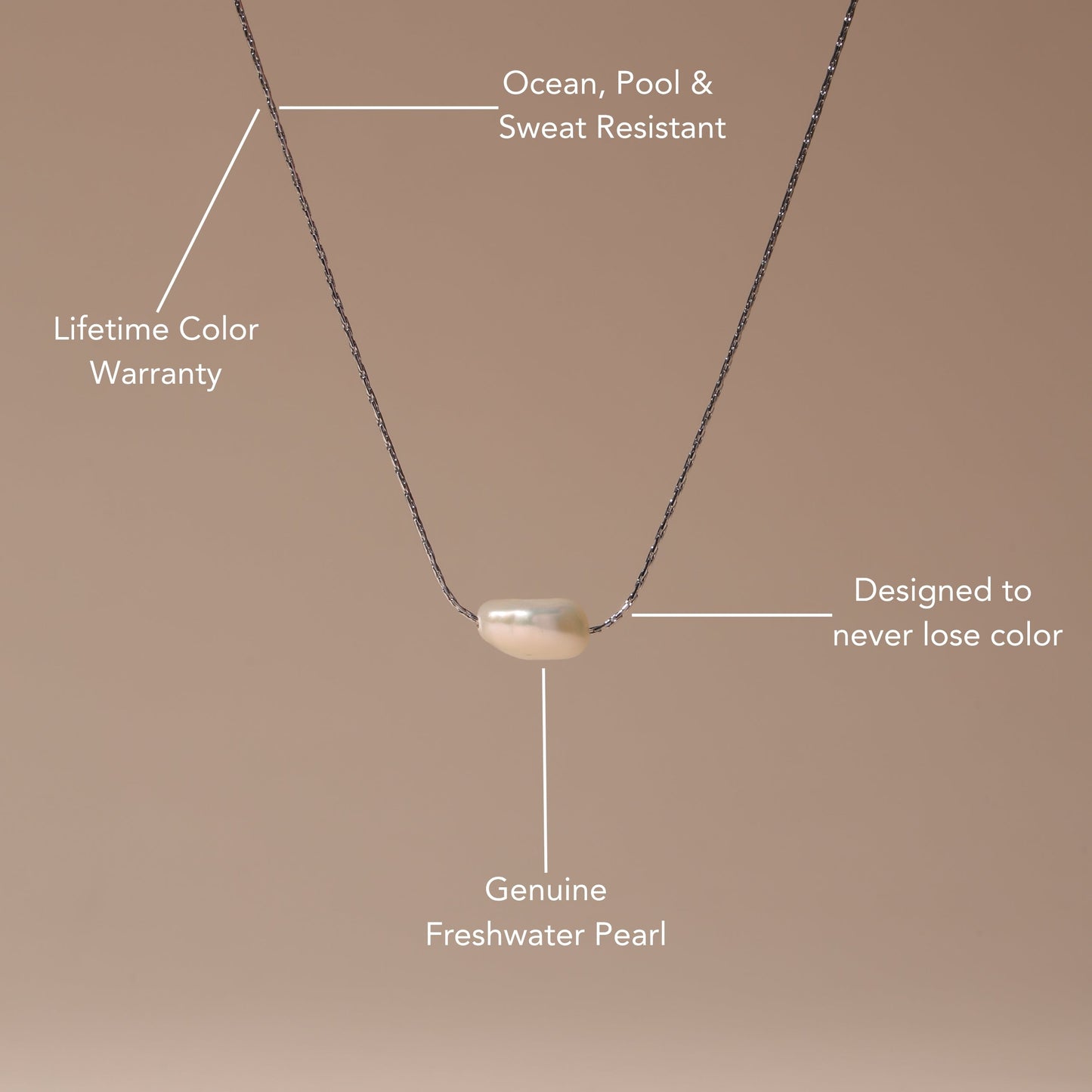 Damen Perlen Choker Gold mit echten Süßwasser-Barockperlen, verstellbar, wasserfest, hypoallergen, Halskette