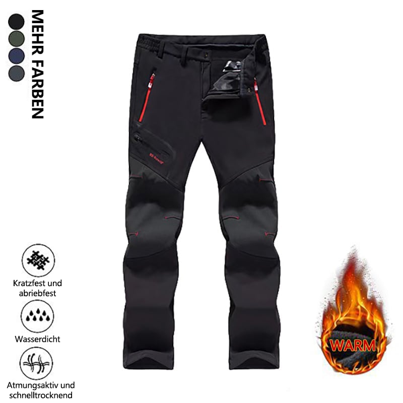 Herren Outdoor Arbeitshose Winter Warm Gefüttert Winddicht Wasserabweisend Strapazierfähig Regular Fit