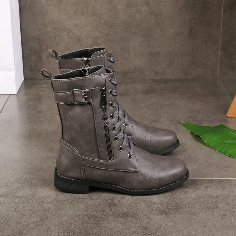 Damen Schnürstiefel Reißverschluss rutschfest langlebig bequem vielseitig