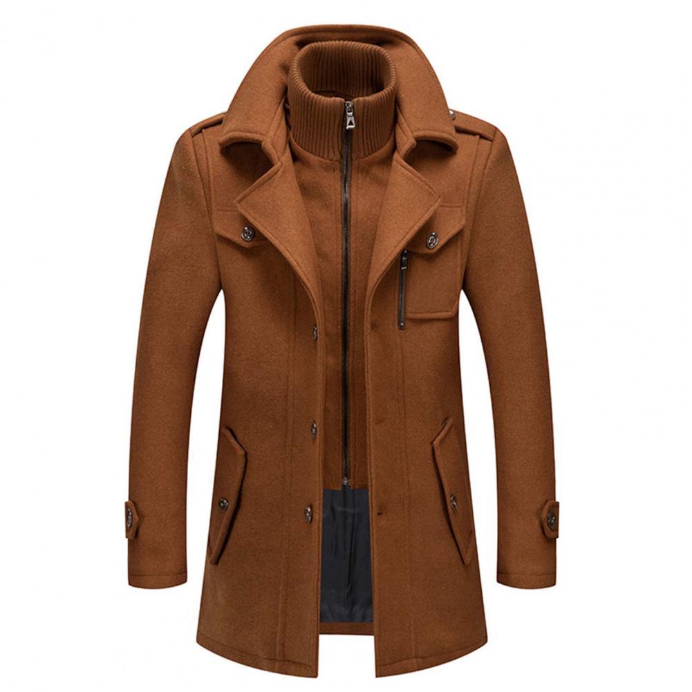 Herren Mantel Regular Fit Lang Winter Warm Elegant Casual Business Zeitlos Outdoor Alltag