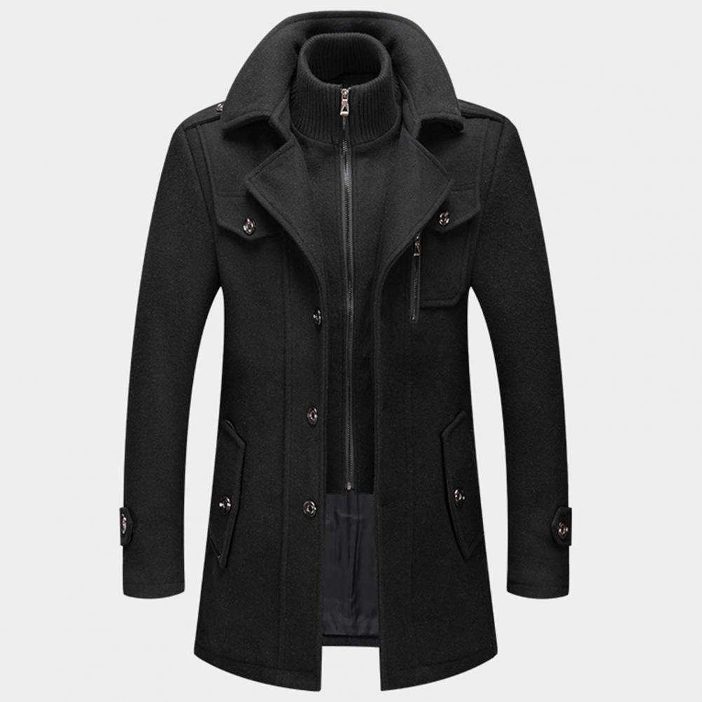 Herren Mantel Regular Fit Lang Winter Warm Elegant Casual Business Zeitlos Outdoor Alltag