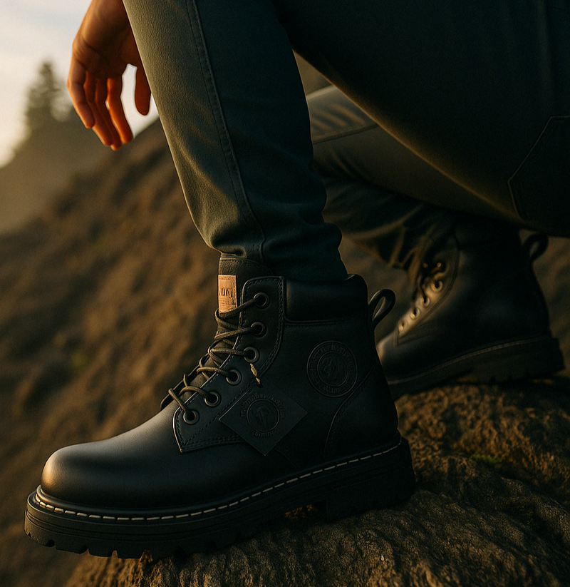 Herren Stiefel wasserdicht rutschfest knöchelhoch Schnürstiefel Outdoor robust gepolstert
