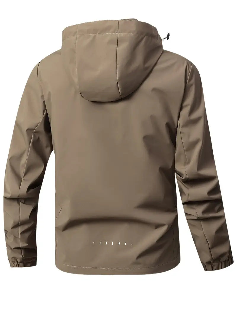 Herren Regenmantel Regular Fit Wasserdicht Leicht Atmungsaktiv Kapuze Alltag Outdoor Freizeit