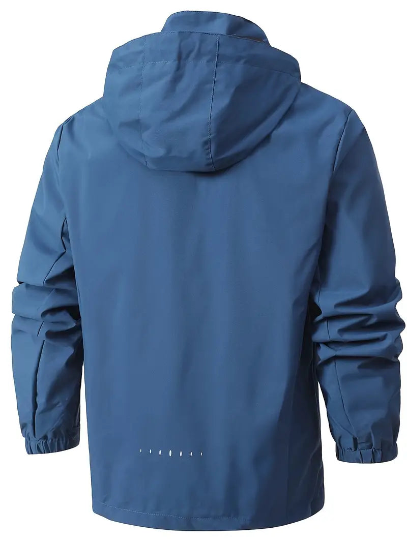Herren Regenmantel Regular Fit Wasserdicht Leicht Atmungsaktiv Kapuze Alltag Outdoor Freizeit