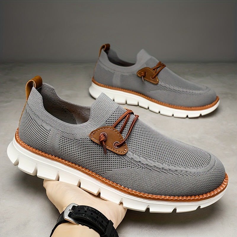 Herren Sneaker Slip-On leicht atmungsaktiv rutschfest flexible Sohle Alltag Büro Freizeit Schuhe