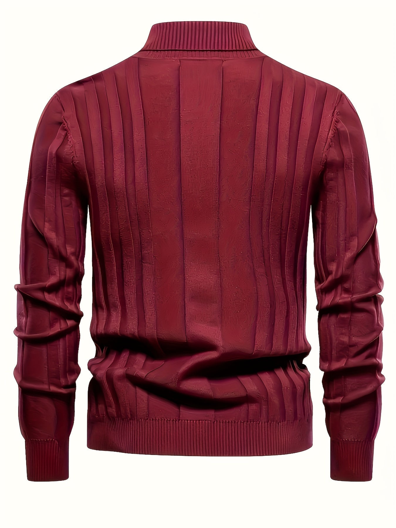 Herren Rollkragenpullover gerippt Slim Fit elastisch Langarm bequem warm