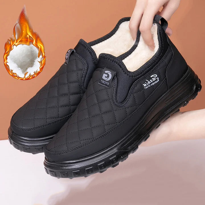Damen Winterstiefel wasserdicht gefüttert rutschfest Slip-On gesteppt leicht warm Outdoor
