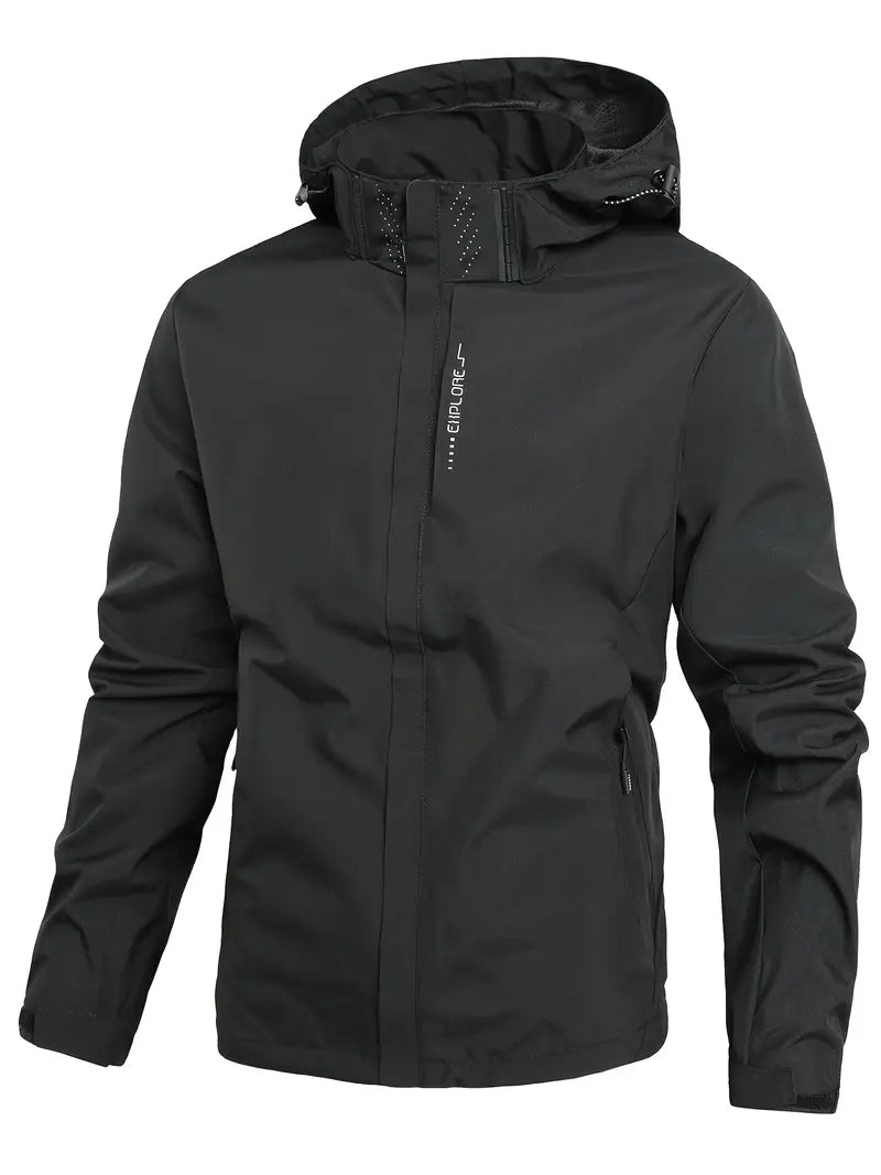 Herren Regenmantel Regular Fit Wasserdicht Leicht Atmungsaktiv Kapuze Alltag Outdoor Freizeit