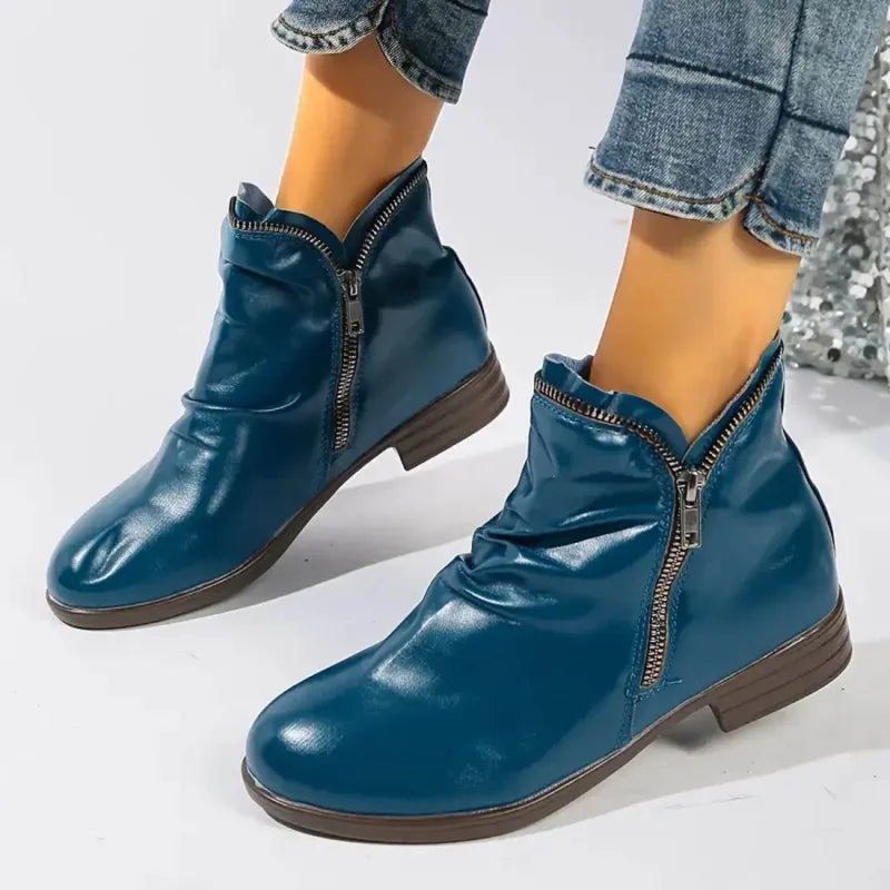 Damen Stiefeletten orthopädischer Reißverschluss rutschfest flexibel, bequem
