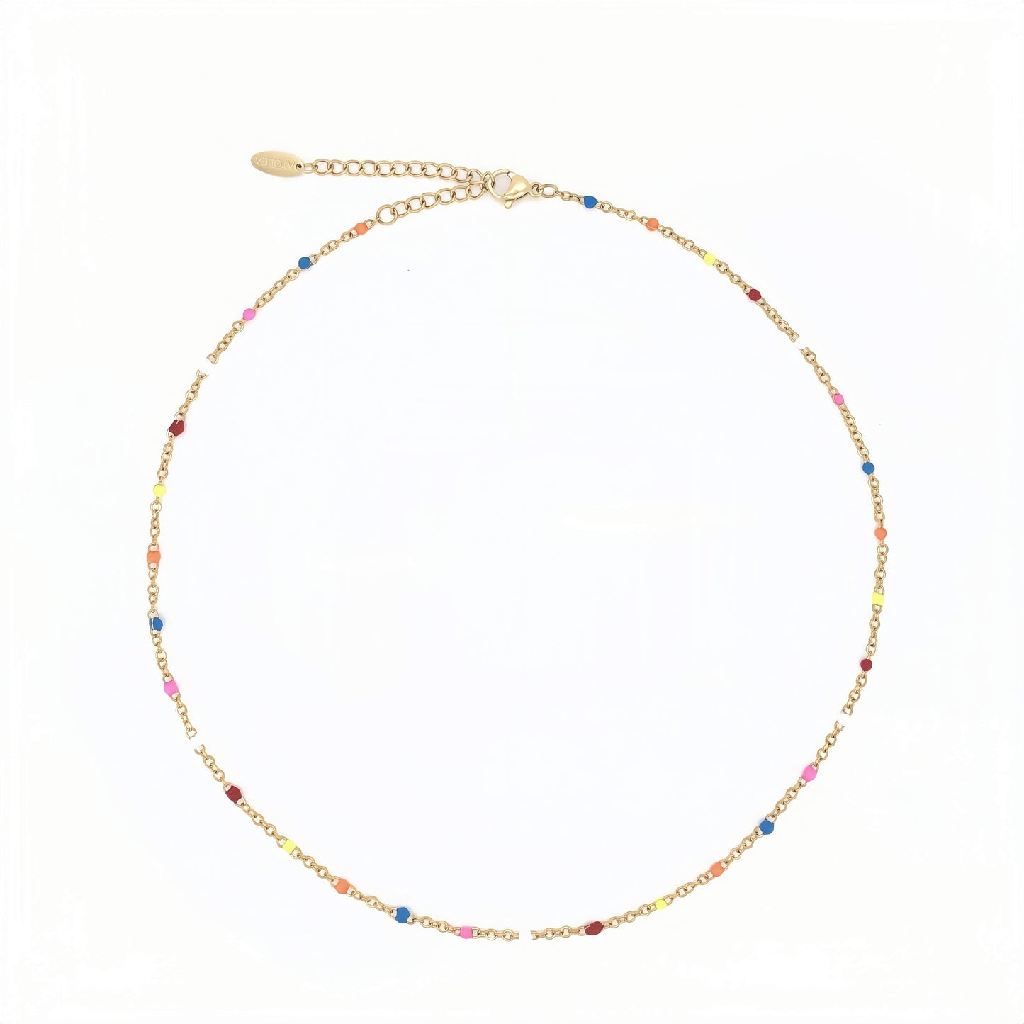 Damen Neon Choker Bunt mit Gold-Details, 18K PVD Edelstahl, wasserfest, verstellbar