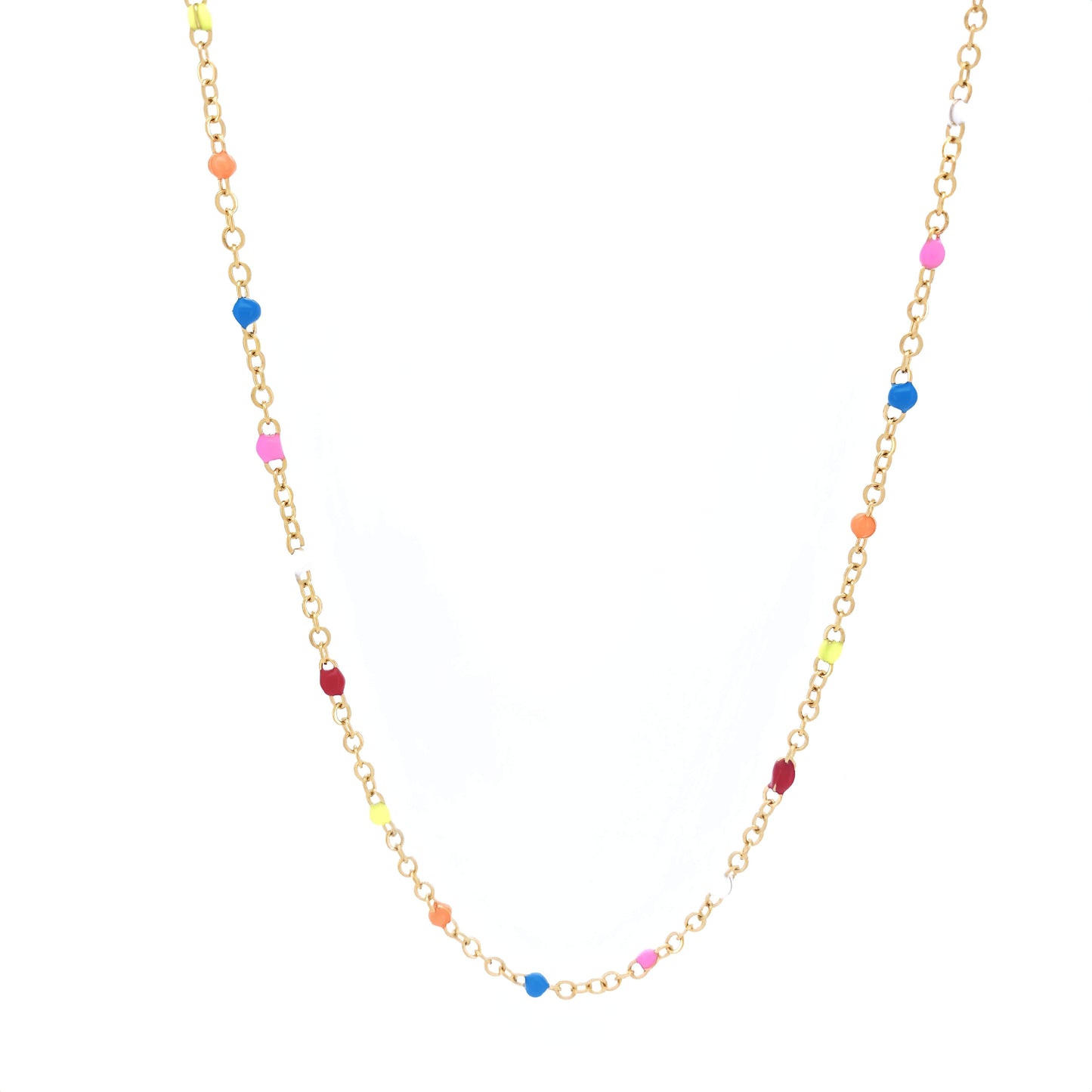 Damen Neon Choker Bunt mit Gold-Details, 18K PVD Edelstahl, wasserfest, verstellbar