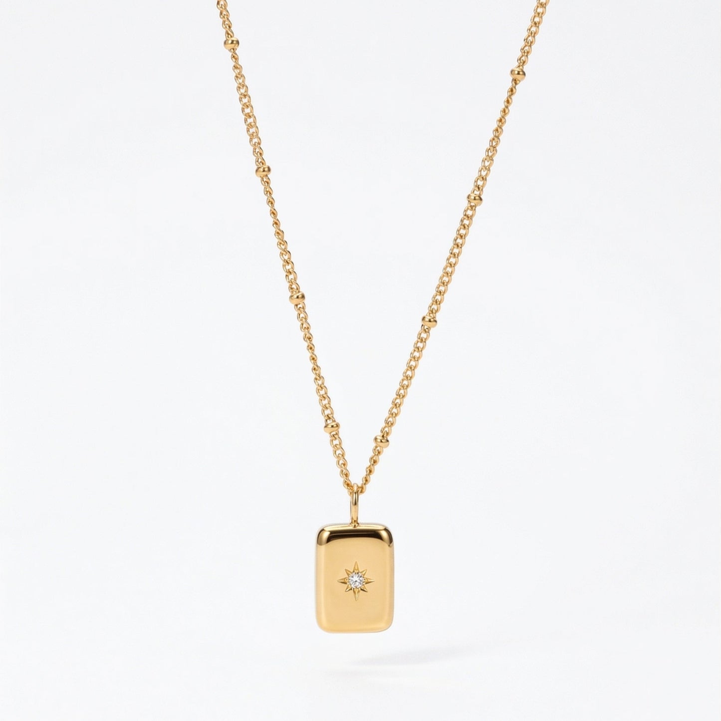 Damen Halskette Gold Zirkonia Anhänger verstellbar wasserfest hypoallergen Edelstahl Schmuck