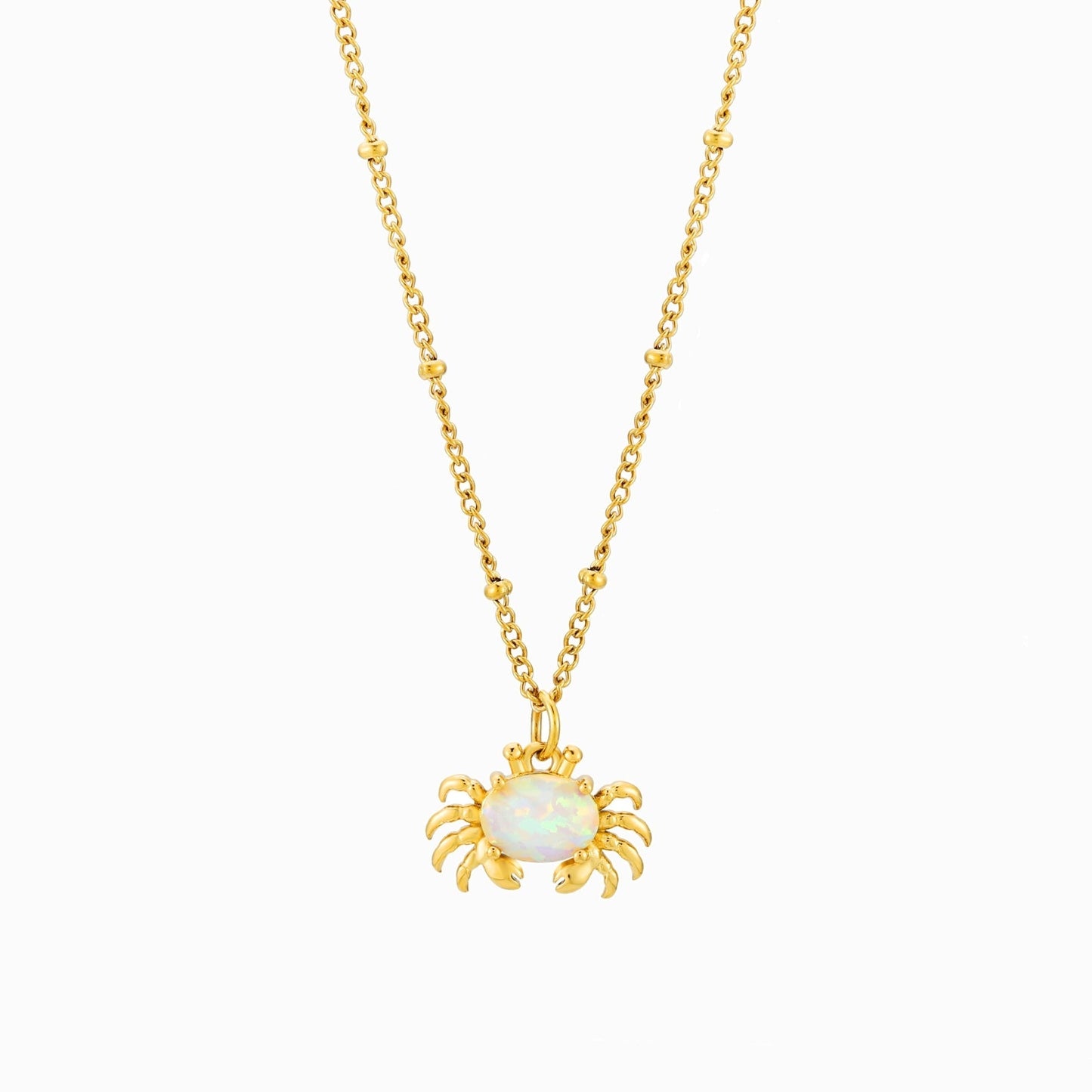 Damen Halskette Gold Seestern Anhänger mit Opaloptik wasserfest Edelstahl Schmuck