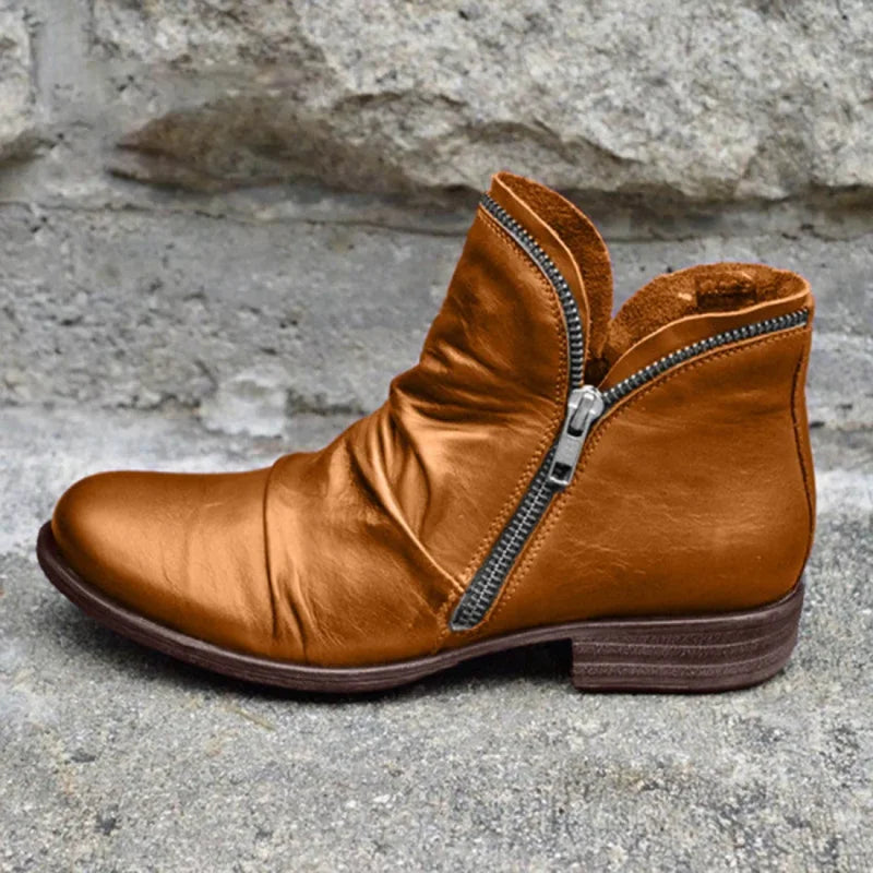 Damen Stiefeletten orthopädischer Reißverschluss rutschfest flexibel, bequem