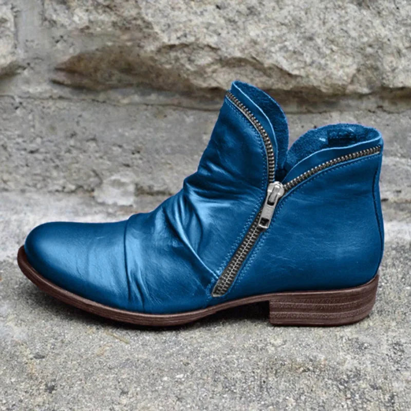 Damen Stiefeletten orthopädischer Reißverschluss rutschfest flexibel, bequem
