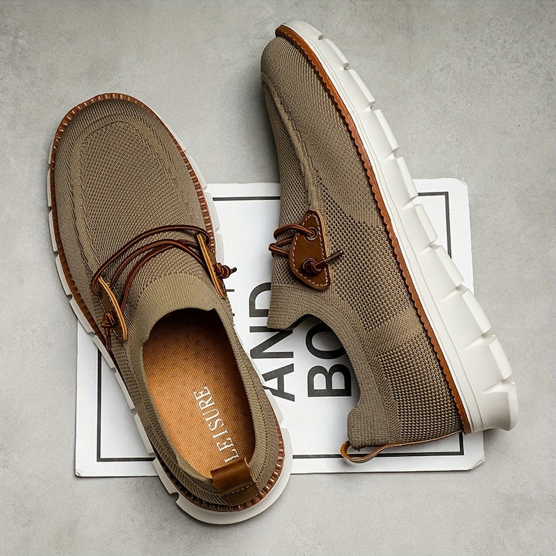 Herren Sneaker Slip-On leicht atmungsaktiv rutschfest flexible Sohle Alltag Büro Freizeit Schuhe