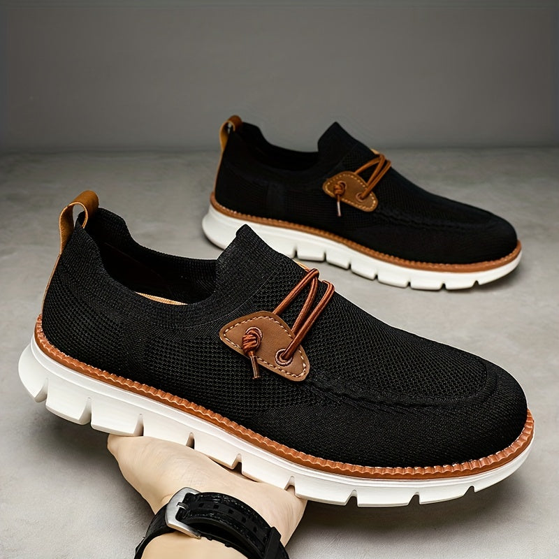 Herren Sneaker Slip-On leicht atmungsaktiv rutschfest flexible Sohle Alltag Büro Freizeit Schuhe
