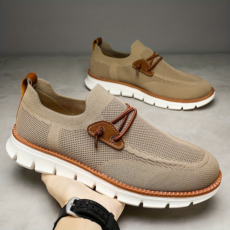 Herren Sneaker Slip-On leicht atmungsaktiv rutschfest flexible Sohle Alltag Büro Freizeit Schuhe