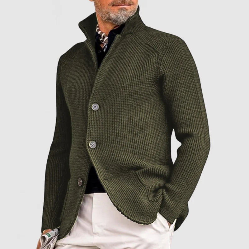Herren Strickjacke Langarm einfarbig elegant bequeme Passform mit Taschen